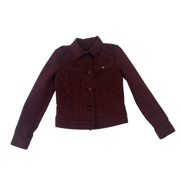 Ralph Lauren women's Red & Navy Stripped Denim Jacket Size XS - Picture 1 of 5